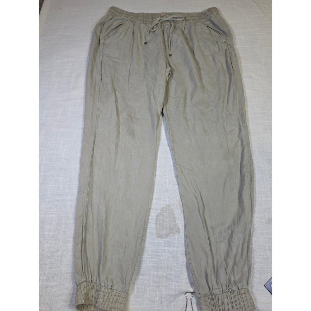 Max Jeans Easy Fit Tencel Joggers Tan Khaki Drawstring Pants XL - Picture 7 of 8
